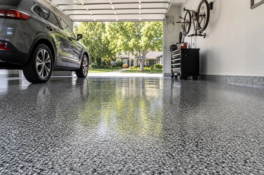 Clean automotive garage